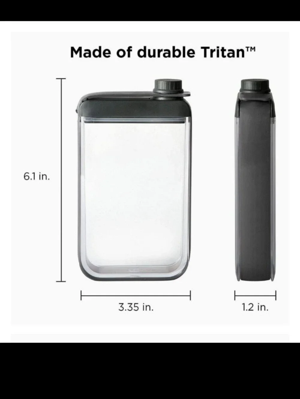 Houdini Clear Flask by Rabbit Black Flask 7.25 oz Flask Clear Black New
